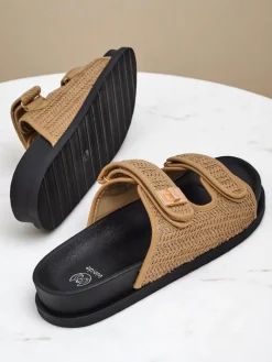 Best Klapki damskie z plecionką Delibeli Klapki Płaskie