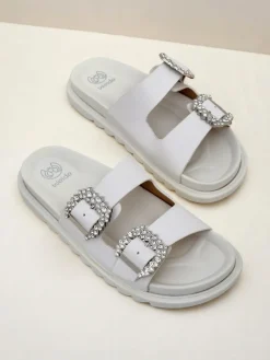 Clearance Klapki damskie z klamerkami Mrs Aurora Klapki Płaskie