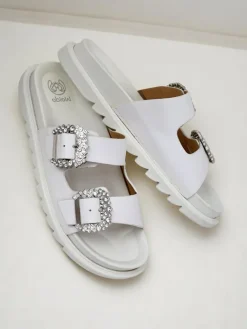 Clearance Klapki damskie z klamerkami Mrs Aurora Klapki Płaskie