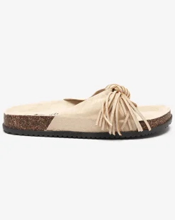 Clearance Klapki damskie z frędzelkami w kolorze m Guttis Klapki Płaskie