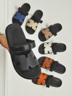 New Klapki damskie z eko skóry FlexiComfi Klapki Płaskie