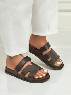 New Klapki damskie z eko skóry FlexiComfi Klapki Płaskie