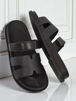 New Klapki damskie z eko skóry FlexiComfi Klapki Płaskie