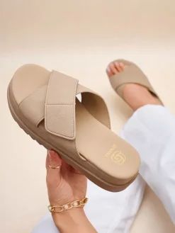 Outlet Klapki damskie płaskie Evre Klapki Płaskie