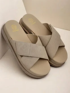 Outlet Klapki damskie płaskie Evre Klapki Płaskie