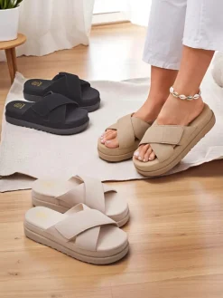 Outlet Klapki damskie płaskie Evre Klapki Płaskie