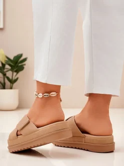 Outlet Klapki damskie płaskie Evre Klapki Płaskie