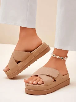 Outlet Klapki damskie płaskie Evre Klapki Płaskie