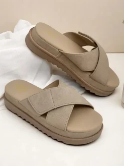 Outlet Klapki damskie płaskie Evre Klapki Płaskie