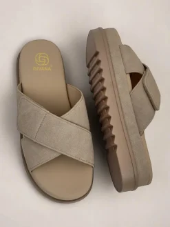 Outlet Klapki damskie płaskie Evre Klapki Płaskie