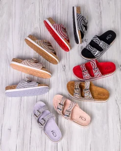 Sale Klapki damskie z cyrkoniami w kolorze m Laluda Klapki Płaskie