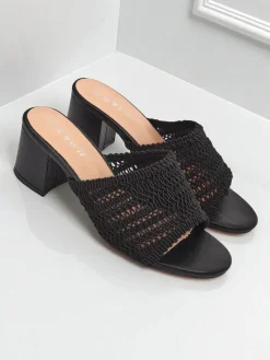 Klapki damskie na obcasie typu słupek Sole Bloom Klapki Płaskie