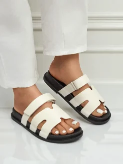 Klapki damskie z eko skóry ReppiFlex Klapki Płaskie