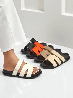 Klapki damskie z eko skóry ReppiFlex Klapki Płaskie