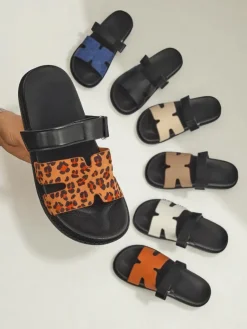 Klapki damskie z eko skóry FlexiComfi Klapki Płaskie