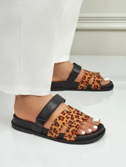 Klapki damskie z eko skóry FlexiComfi Klapki Płaskie