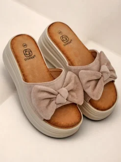 New Klapki damskie na platformie Givan Klapki Na Obcasie