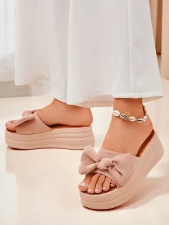 New Klapki damskie na platformie Givan Klapki Na Obcasie