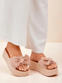 New Klapki damskie na platformie Givan Klapki Na Obcasie