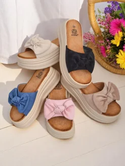 New Klapki damskie na platformie Givan Klapki Na Obcasie