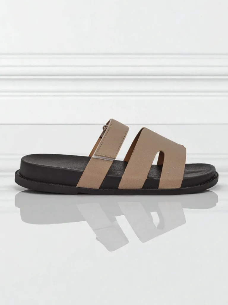 Clearance Klapki damskie z eko skóry ReppiFlex Klapki Płaskie