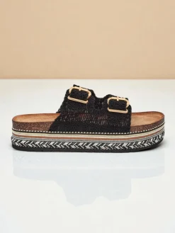 Best Klapki damskie z klamerkami na platformie CorkStyle Klapki Płaskie