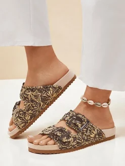 Online Klapki damskie z klamerkami Samorra Klapki Płaskie