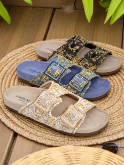 Online Klapki damskie z klamerkami Samorra Klapki Płaskie