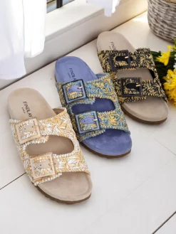 Online Klapki damskie z klamerkami Samorra Klapki Płaskie