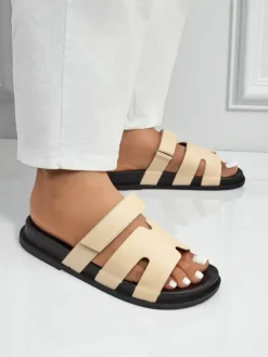 Online Klapki damskie z eko skóry ReppiFlex Klapki Płaskie