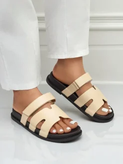 Online Klapki damskie z eko skóry ReppiFlex Klapki Płaskie