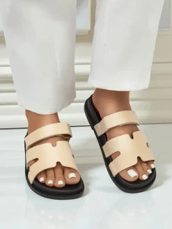 Online Klapki damskie z eko skóry ReppiFlex Klapki Płaskie