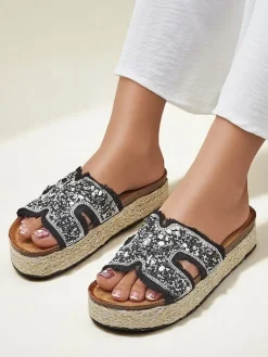 Klapki damskie z ozdobami Candy Candy Klapki Płaskie