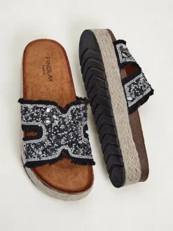 Klapki damskie z ozdobami Candy Candy Klapki Płaskie