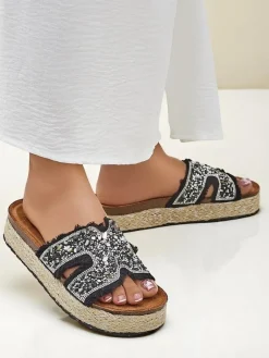 Klapki damskie z ozdobami Candy Candy Klapki Płaskie