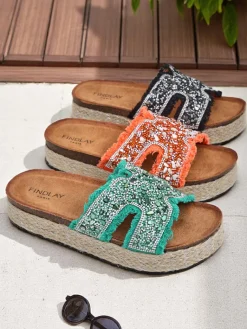 Klapki damskie z ozdobami Candy Candy Klapki Płaskie