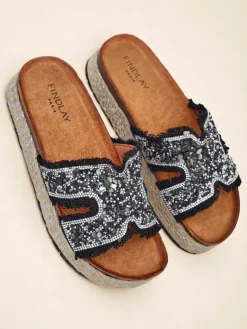 Klapki damskie z ozdobami Candy Candy Klapki Płaskie