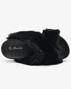 Best Klapki z futerkiem w kolorze m Mashte Kapcie|Klapki Płaskie