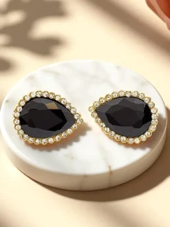 New Klipsy kolczyki damskie z kryształem i cyrkoniami Damskie Biżuteria