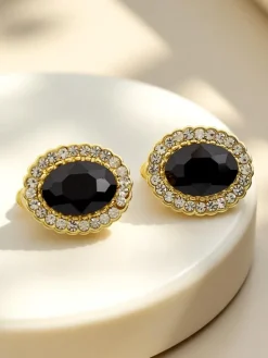 New Klipsy kolczyki damskie z kryształem i cyrkoniami Damskie Biżuteria