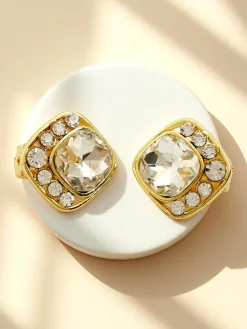 Clearance Klipsy kolczyki damskie z kryształem i cyrkoniami Damskie Biżuteria