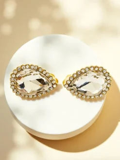 Clearance Klipsy kolczyki damskie z kryształem i cyrkoniami Damskie Biżuteria