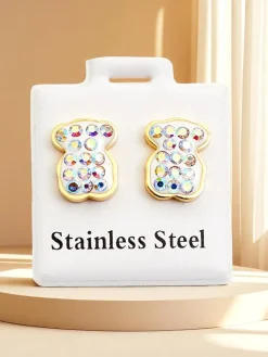 Hot Kolczyki damskie w kształcie misia Damskie Biżuteria