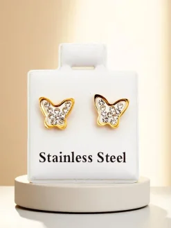 Discount Kolczyki damskie z cyrkoniami Motylki Damskie Biżuteria