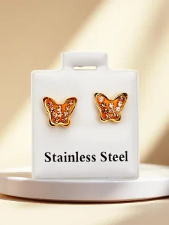 Online Kolczyki damskie z cyrkoniami Motylki Damskie Biżuteria