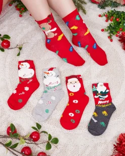 Kolorowe damskie skarpetki ze świątecznym wzorem Skarpetki