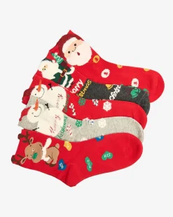 Kolorowe damskie skarpetki ze świątecznym wzorem Skarpetki