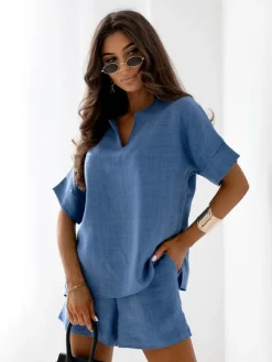 Sale Komplet damski z krotkim rękawem i krótkimi spodenkami Damskie Komplety Damskie