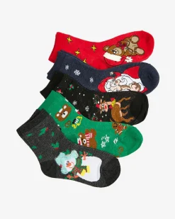 Outlet Komplet dziecięcych świątecznych skarpetek 5/pak Skarpetki