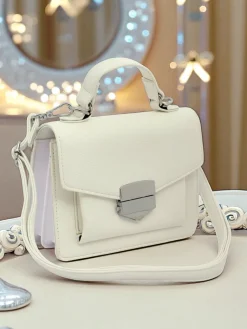 Kopertowa torebka damska z rączką Amalthea Avorio Damskie Małe Torebki